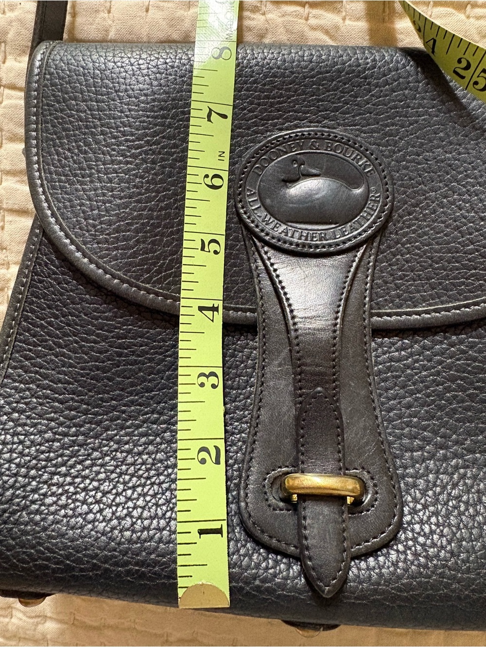Dooney & Bourke Black Pebbled Leather Flap Crossbody - Picture 12 of 16
